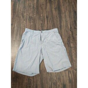 Lululemon Plaid Men's Gray Athletica Shorts Sz 38 act. 37 Black Red Blue Pattern